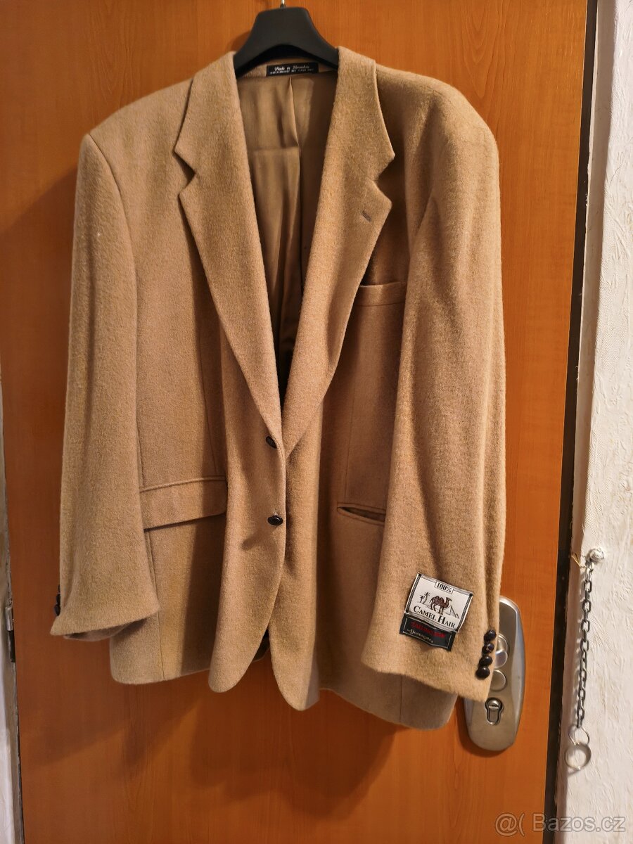 Nové pánské značkové sako z velbloudí vlny XXL