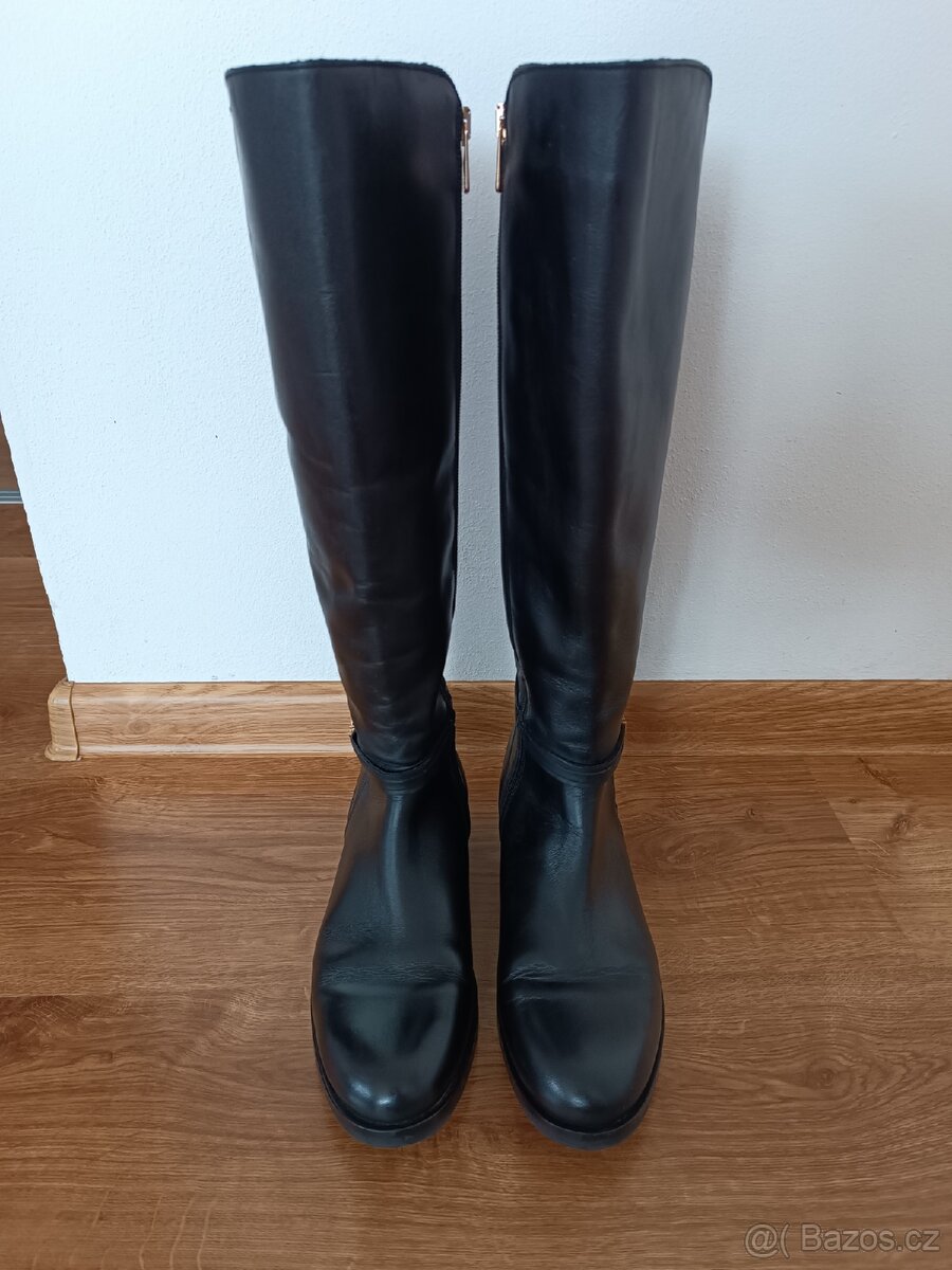 Kožené kozačky Tommy Hilfiger