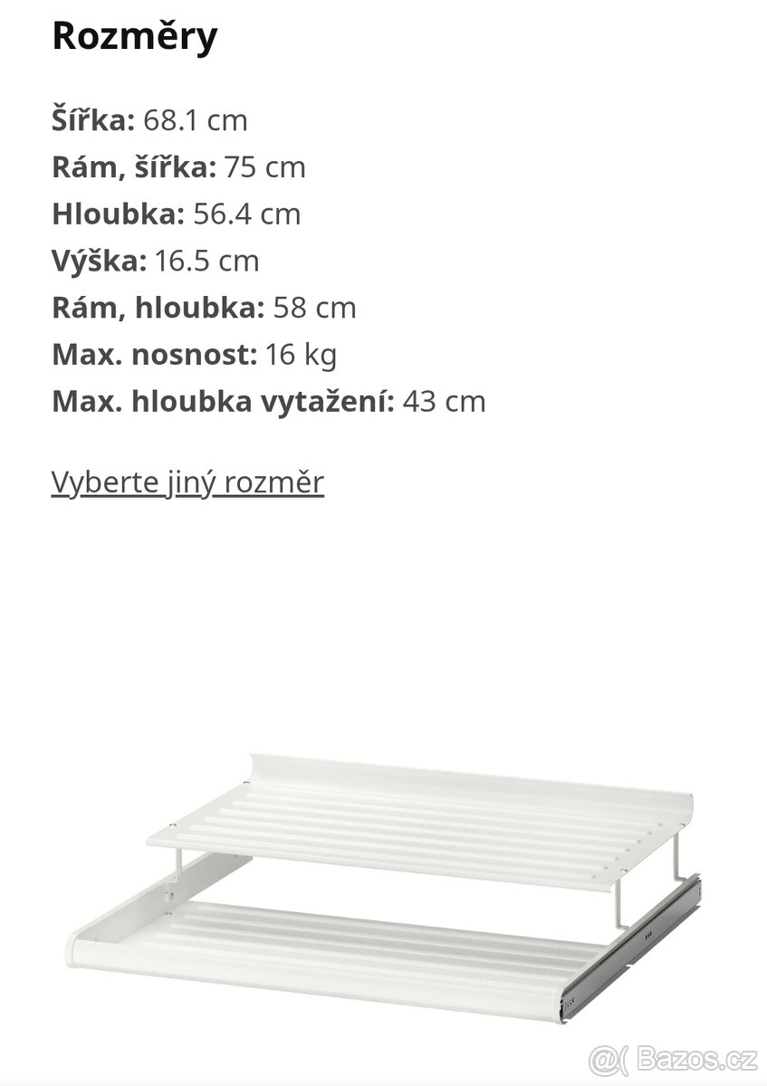 Ikea - Výsuvná police na boty KOMPLEMENT