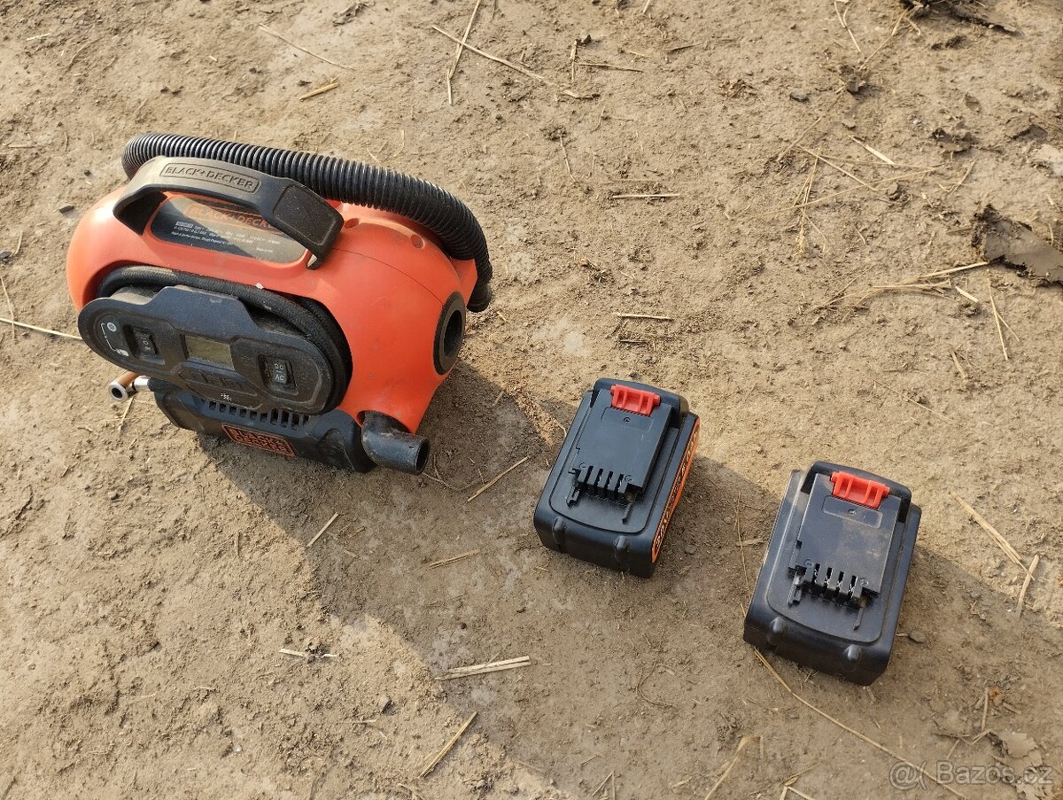 Aku kompresor Black Decker + dvě baterie