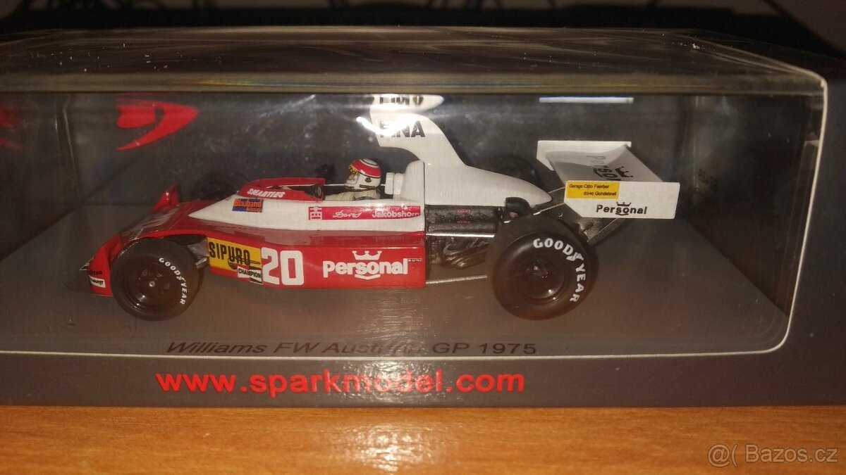 F1 Williams FW03 #20 Jo Vonlanthen 1975 Spark S7489 1:43
