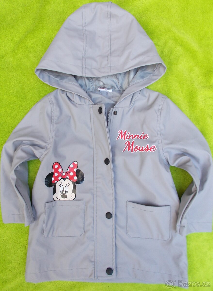 Jarní nepromokavý kabátek s Minnie Mouse vel. 98