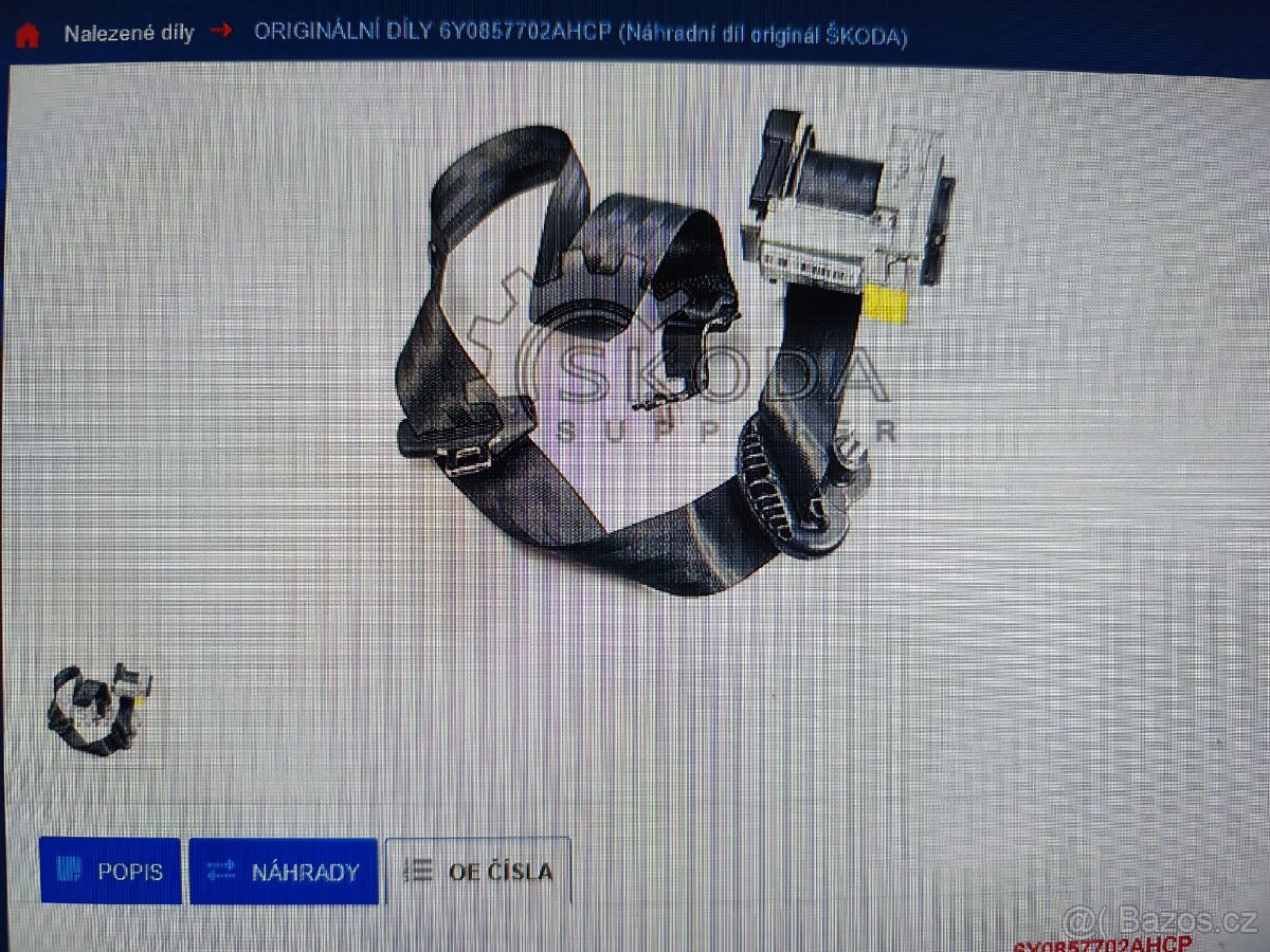 Tříbodový bezpečnostní pás pravý Fabia