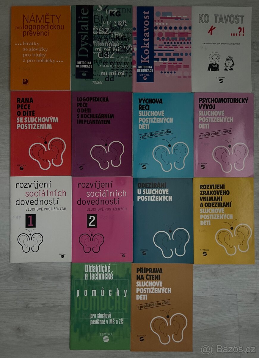 Prodám knihy - logopedie, koktavost, sluchové postižení,…: