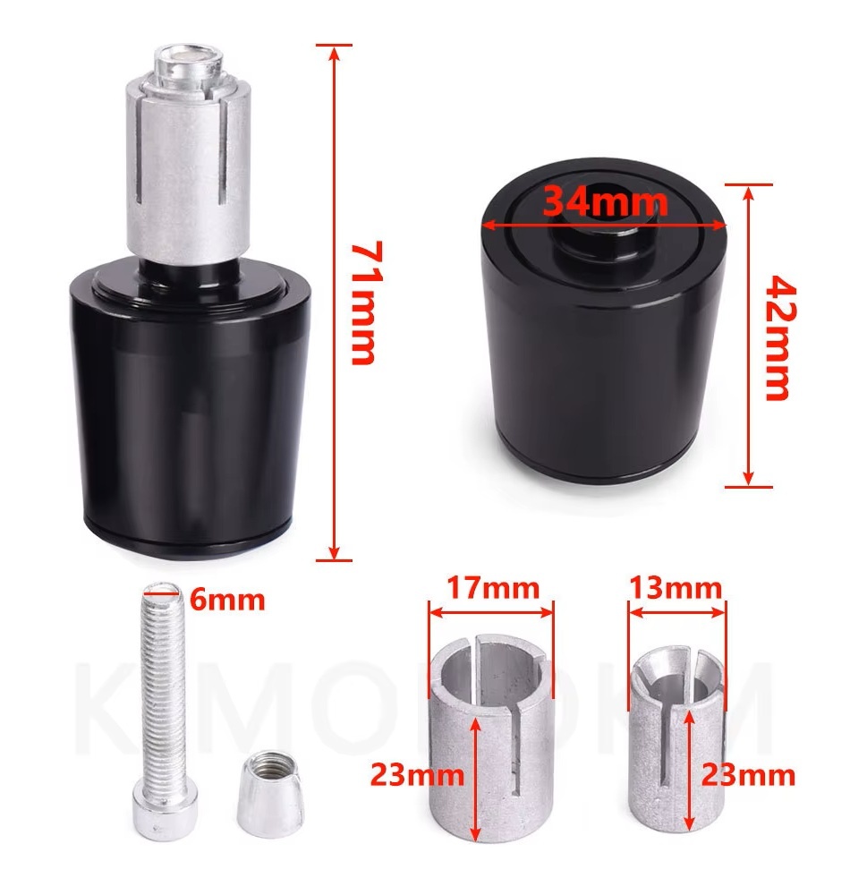 Koncovky řídítek BMW Crashe, černé s nápisem GS