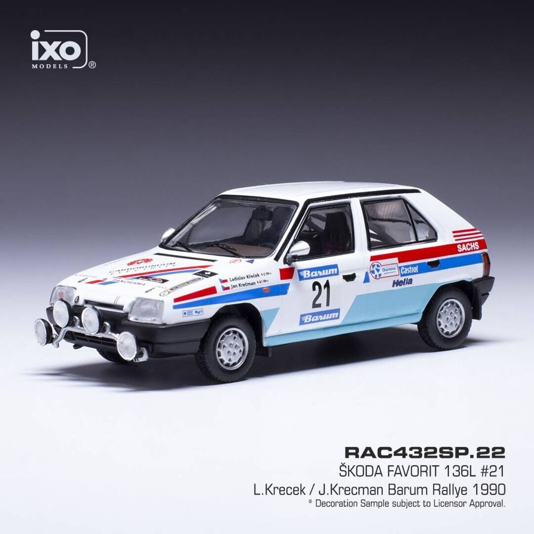 Modely Škoda Rallye Favorit, 130 a další 1:43 IXO