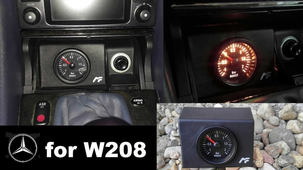 Přídavný budík Mercedes-Benz CLK W208 do přihrádky