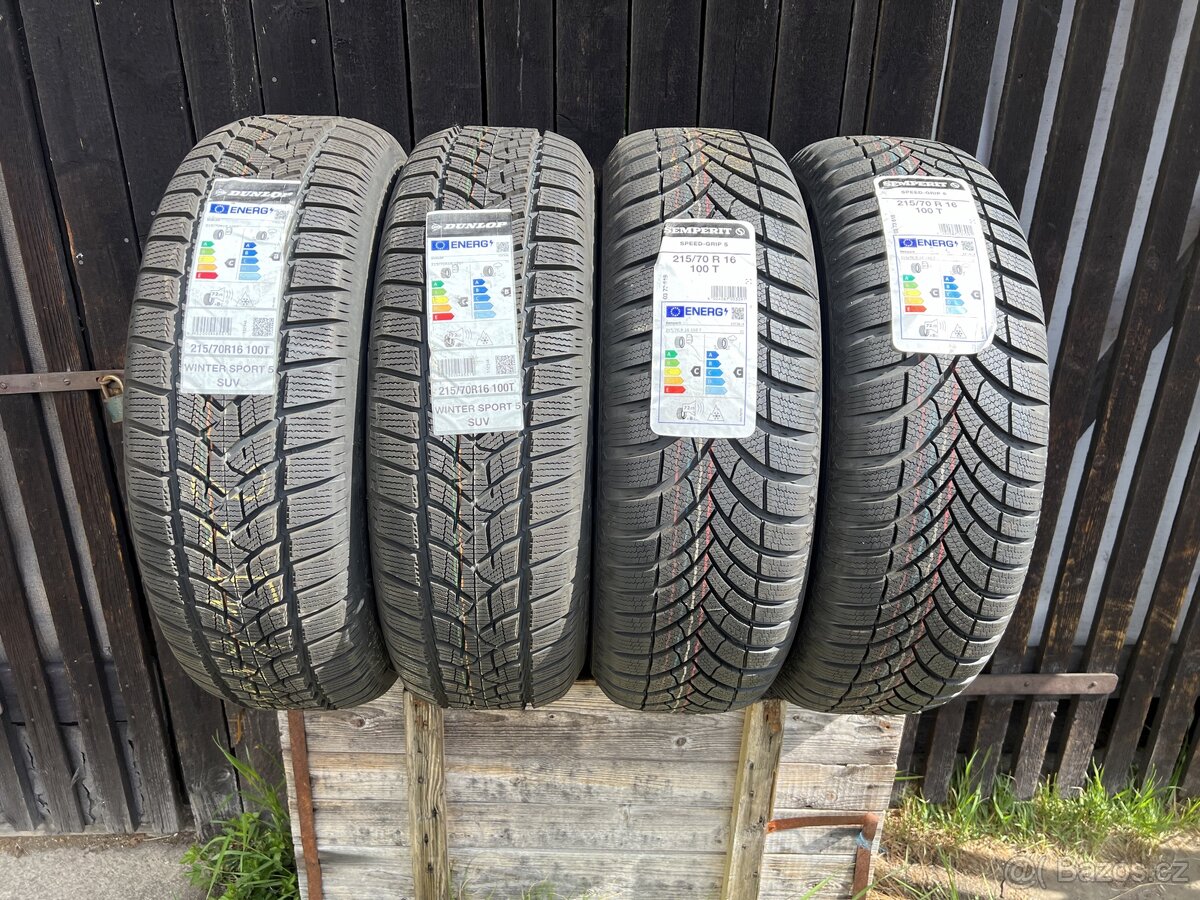 Sada zimních pneu 2+2 215/70/16 100T Dunlop +Semperit