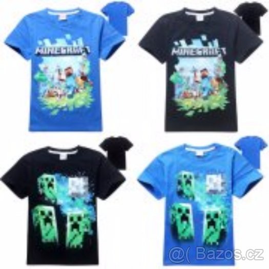 KVALITNÍ KRÁSNÁ TRIČKA MINECRAFT 6 DRUHŮ