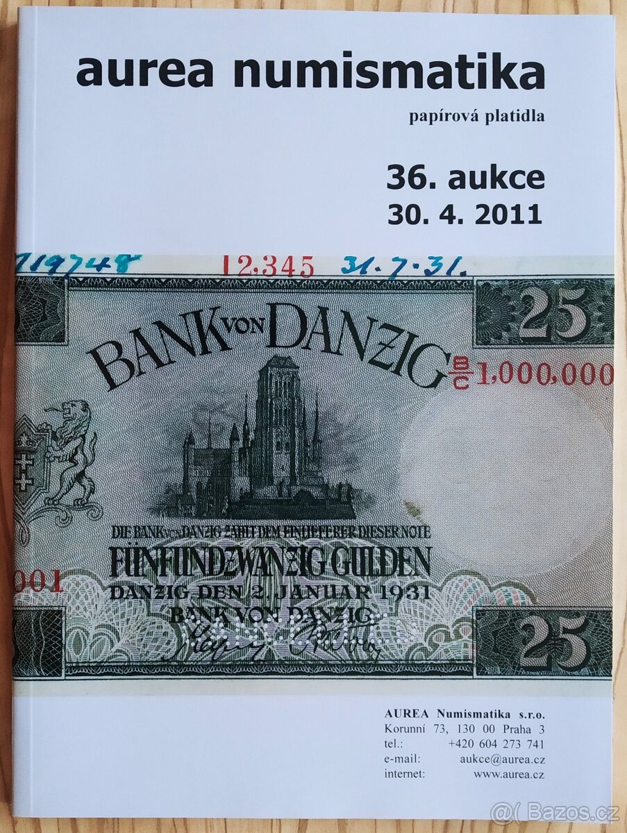 Aukční katalog Aurea 36., papírová platidla
