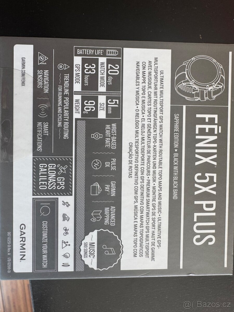 Prodam Garmin Fenix 5x Plus Saphire Ultimate Edition