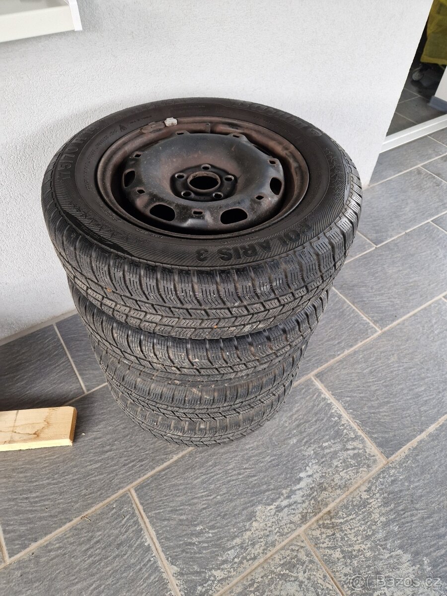 Plechové disky a zimní pneu 165/70 R14