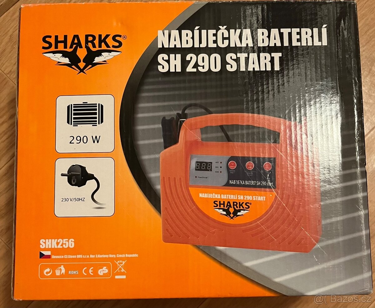 Nabíječka autobaterie Sharks 290 start