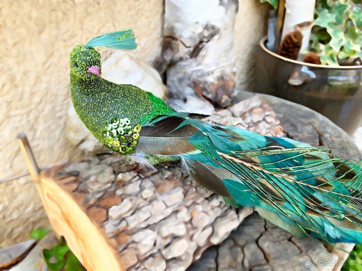 Jedinečná a originální Dekorace (Dárek) Páv (Peacock) 50 cm