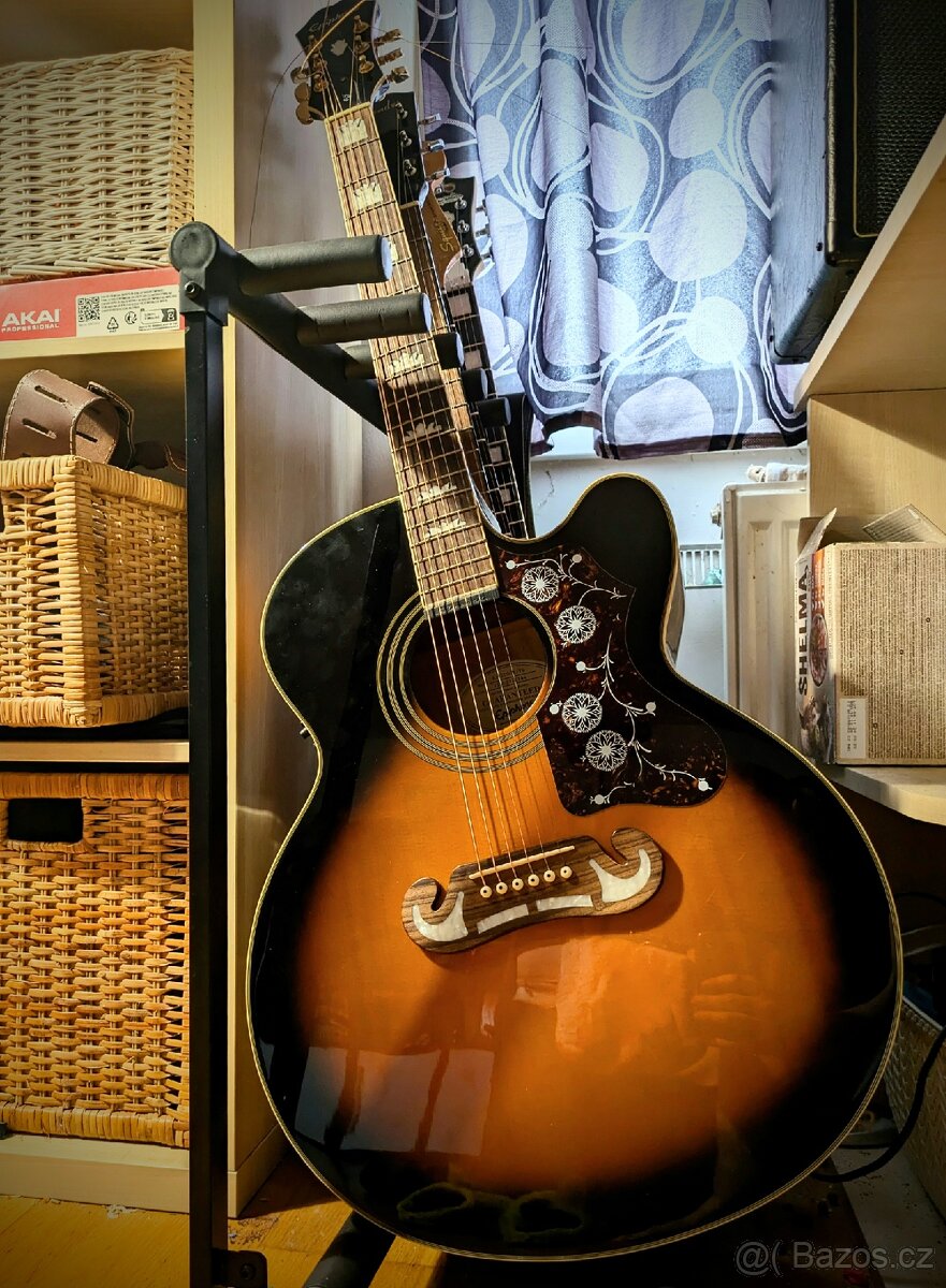 Elektroakustická kytara epiphone ej-200ce/vs