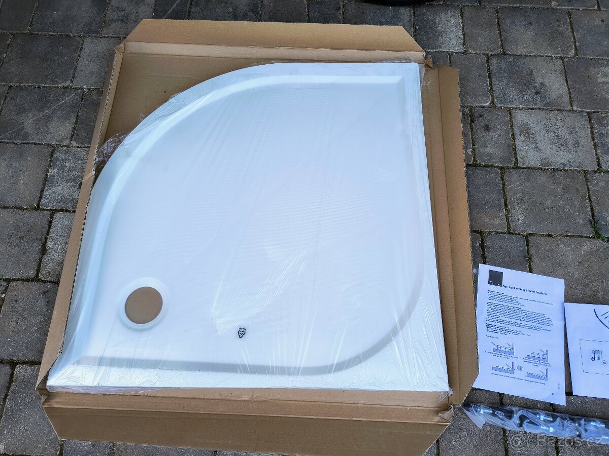 Sprchová SIKO vanička 90x90 litý mramor čtvrtkruh - nová