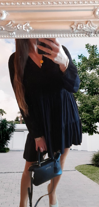 Amisu černé viskózové krátké šaty