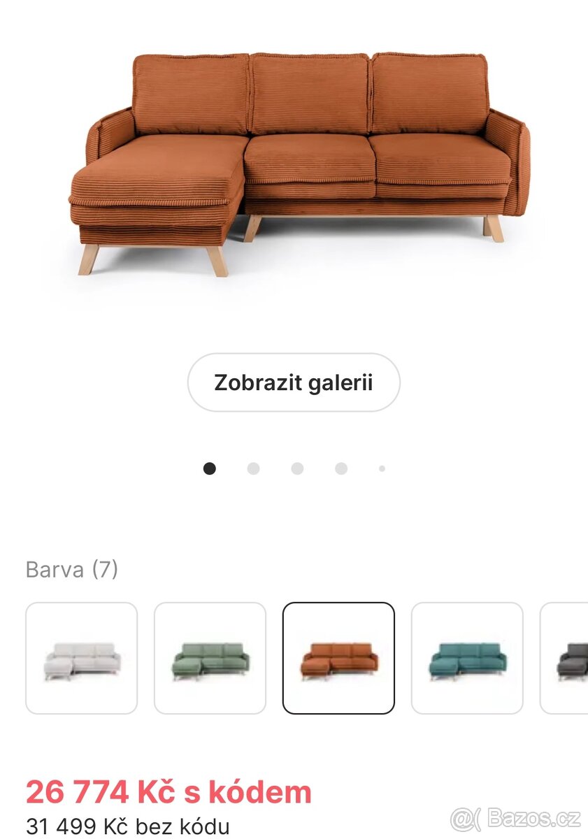 Prodám novou pohovku za poloviční cenu, rozkládací pohovka