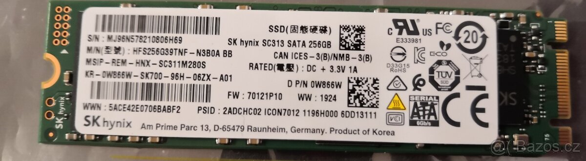SSD M2 Sata SK Hynix 256 Gb