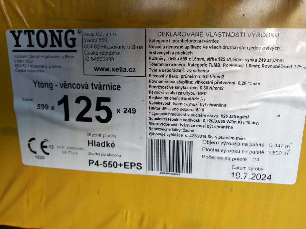Ytong věncovky 156ks