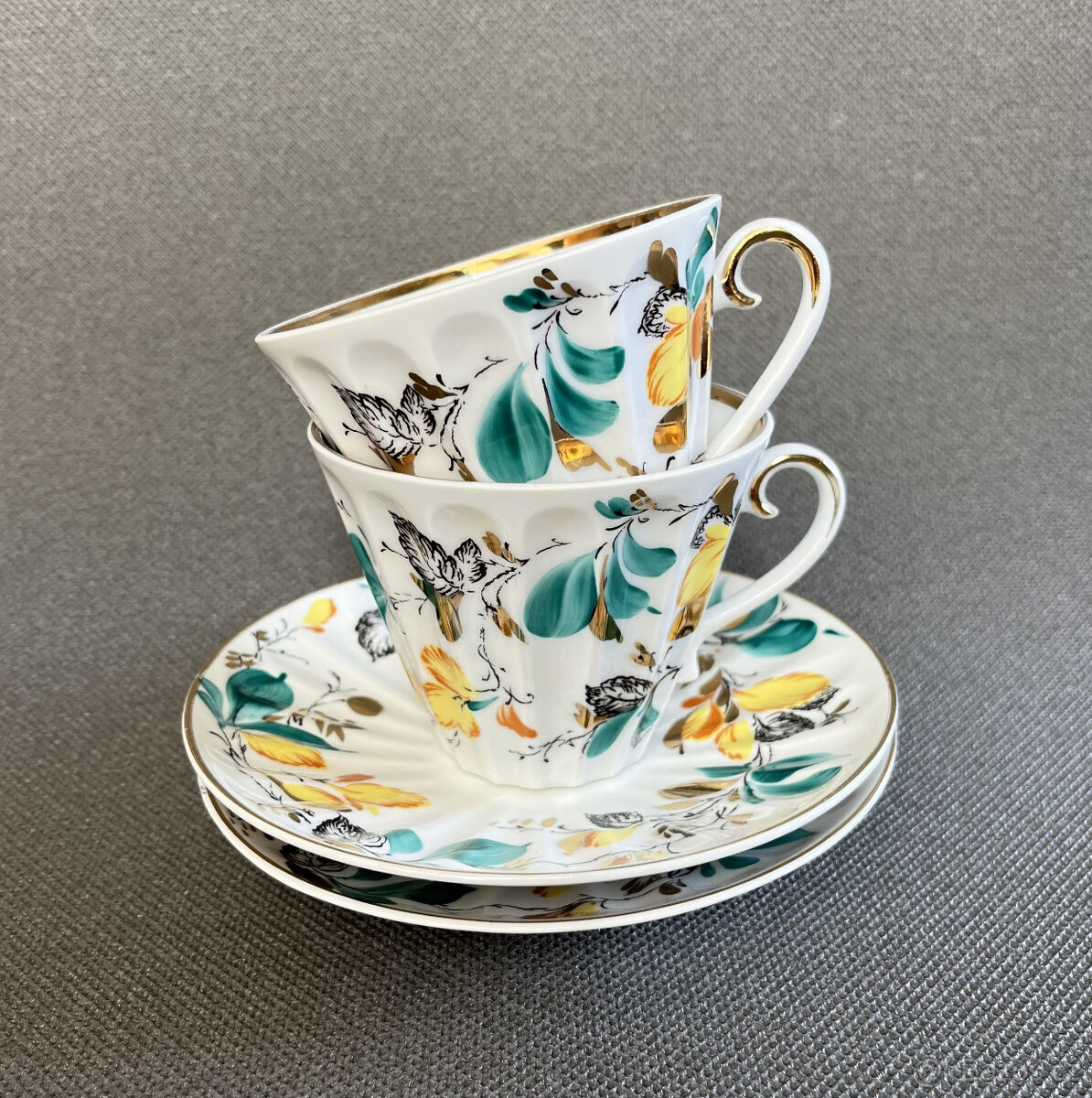 2x šálek s podšálkem Listy 180ml, LFZ Lomonosov