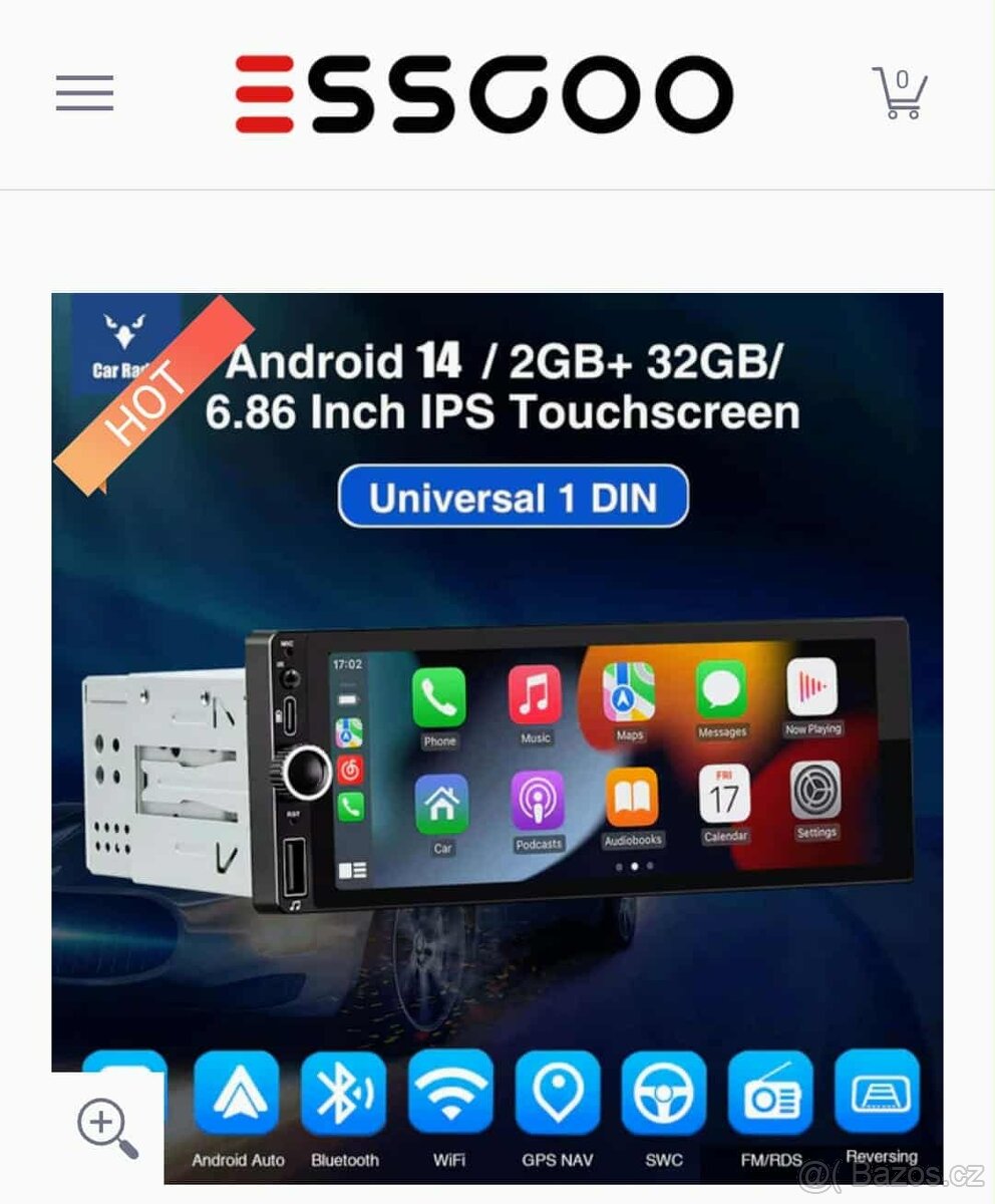 Autorádio značky essgoo/