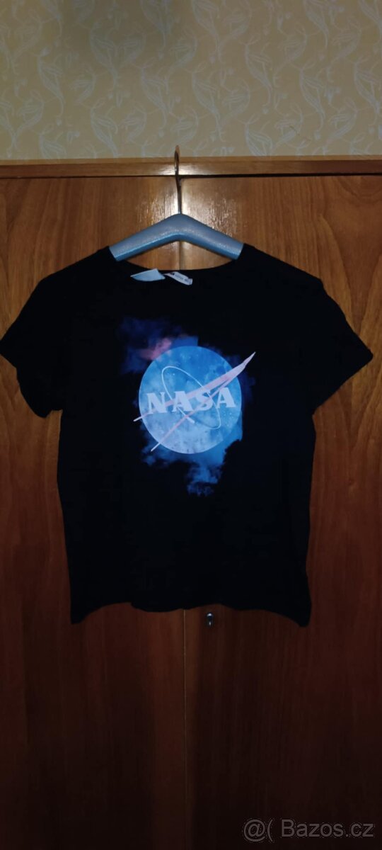 Dámské/Unisex tričko NASA – černé vel. XL