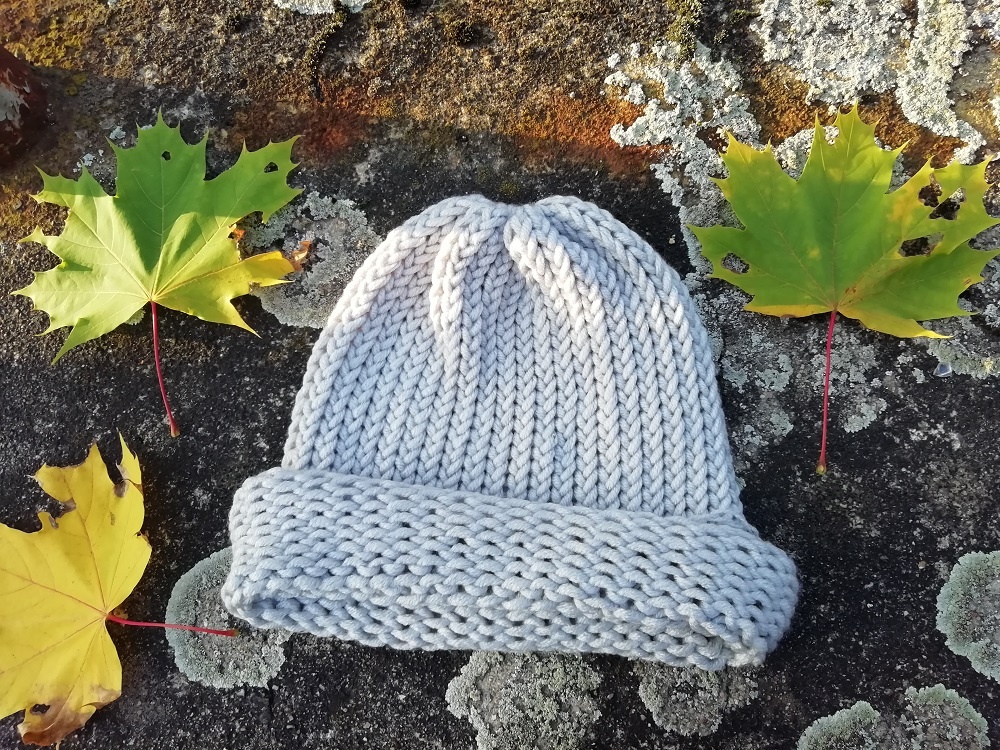 Nová pletená spadlá čepice 2v1 (světle šedá)