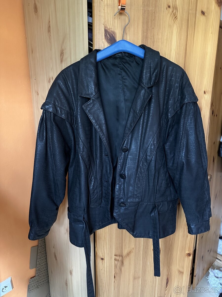 Oversized kožená bunda z pravé kůže vel. S