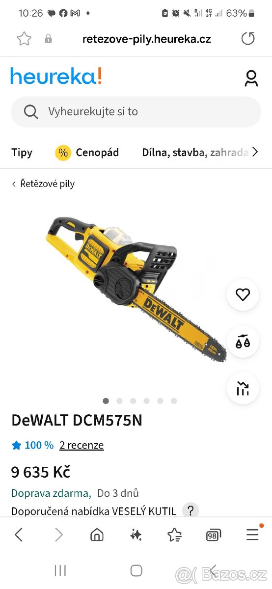 Retezova pila Dewalt 54v