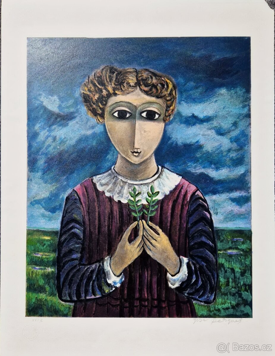YOSL BERGNER (litografia) (Bez rámu), figuratívny expresioni