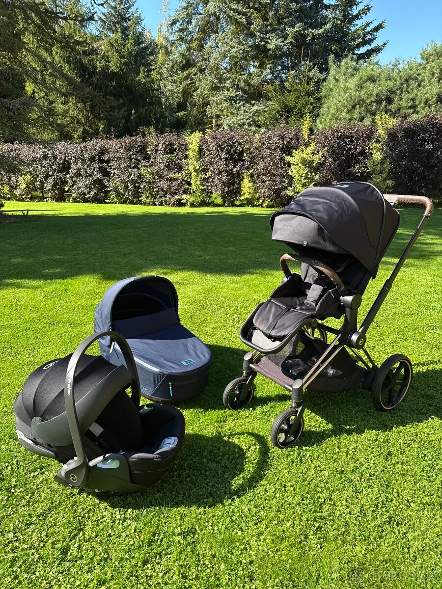 Cybex E-Priam Rose Gold 3in1 + kabelka Cybex