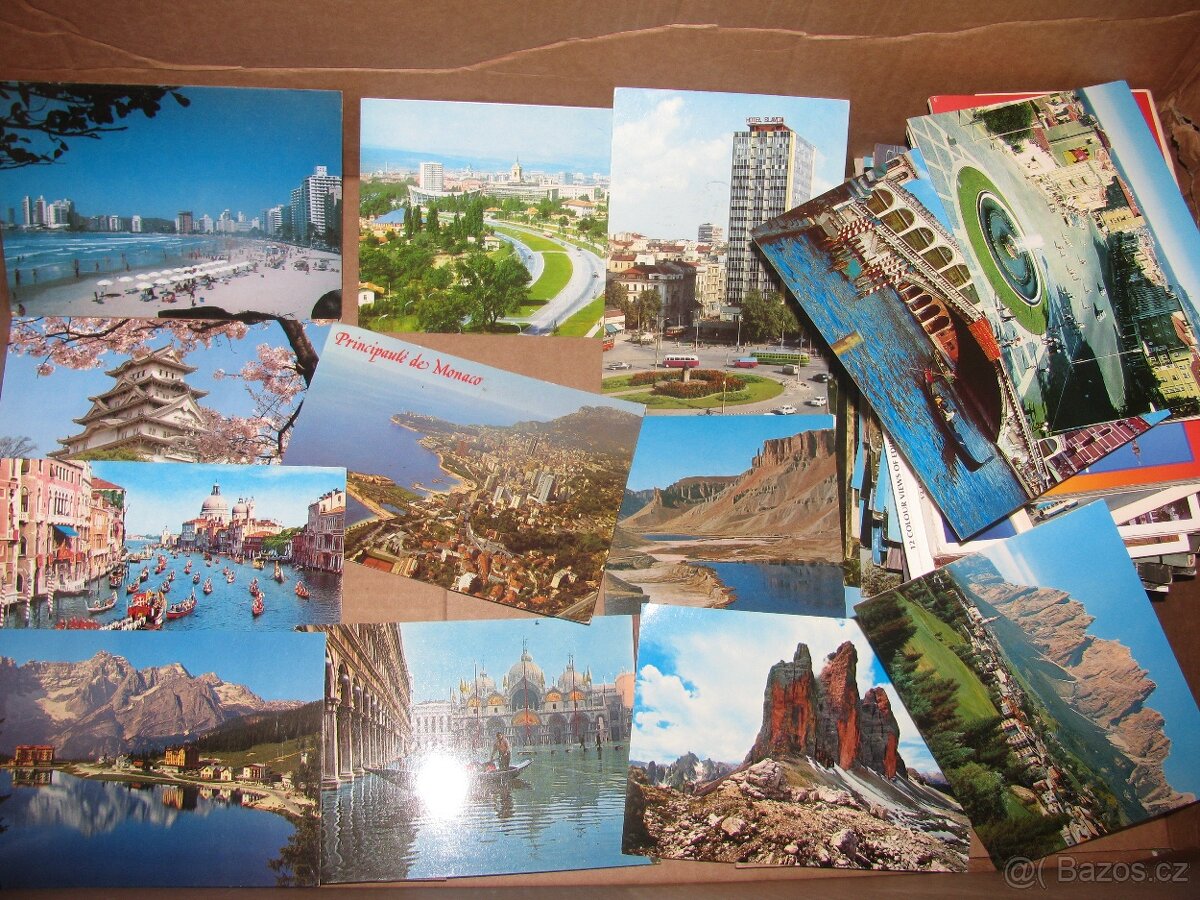 staré pohlednice ze světa + domácí- svatební oznámení, přání