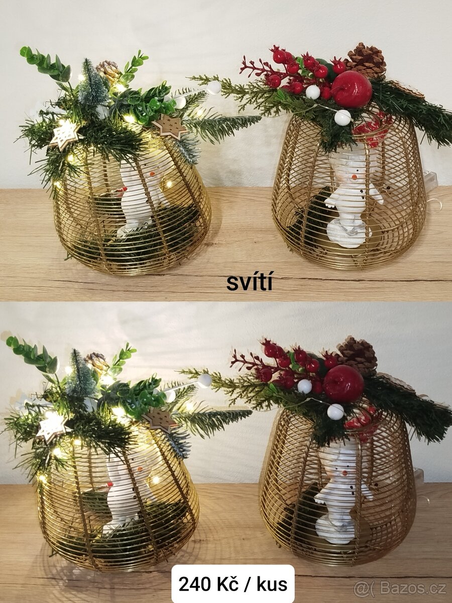 Prodám trvanlivé vánoční dekorace - svítí