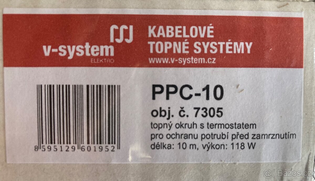 Prodám nový kabelový topný systém PPC-10