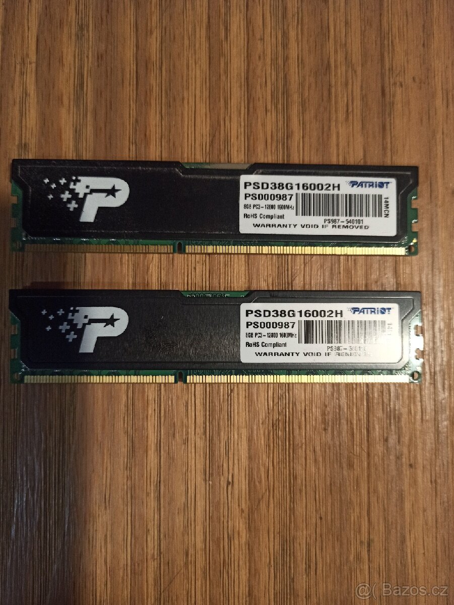 RAM DDR3 16GB 1600MHz kit 2x8GB Patriot