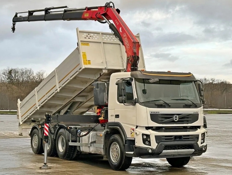 Volvo FMX 450 - 8x4 – Sklápěč/Valník + HR-FASSI F215A.0.24 –