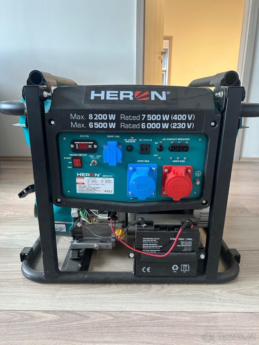 Prodám novou elektrocentrálu HERON 8896317 – 8,2 kW / 17 HP