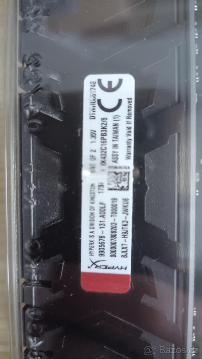Kingston HyperX 8GB DDR4 3200MHz CL16 (2x4G)