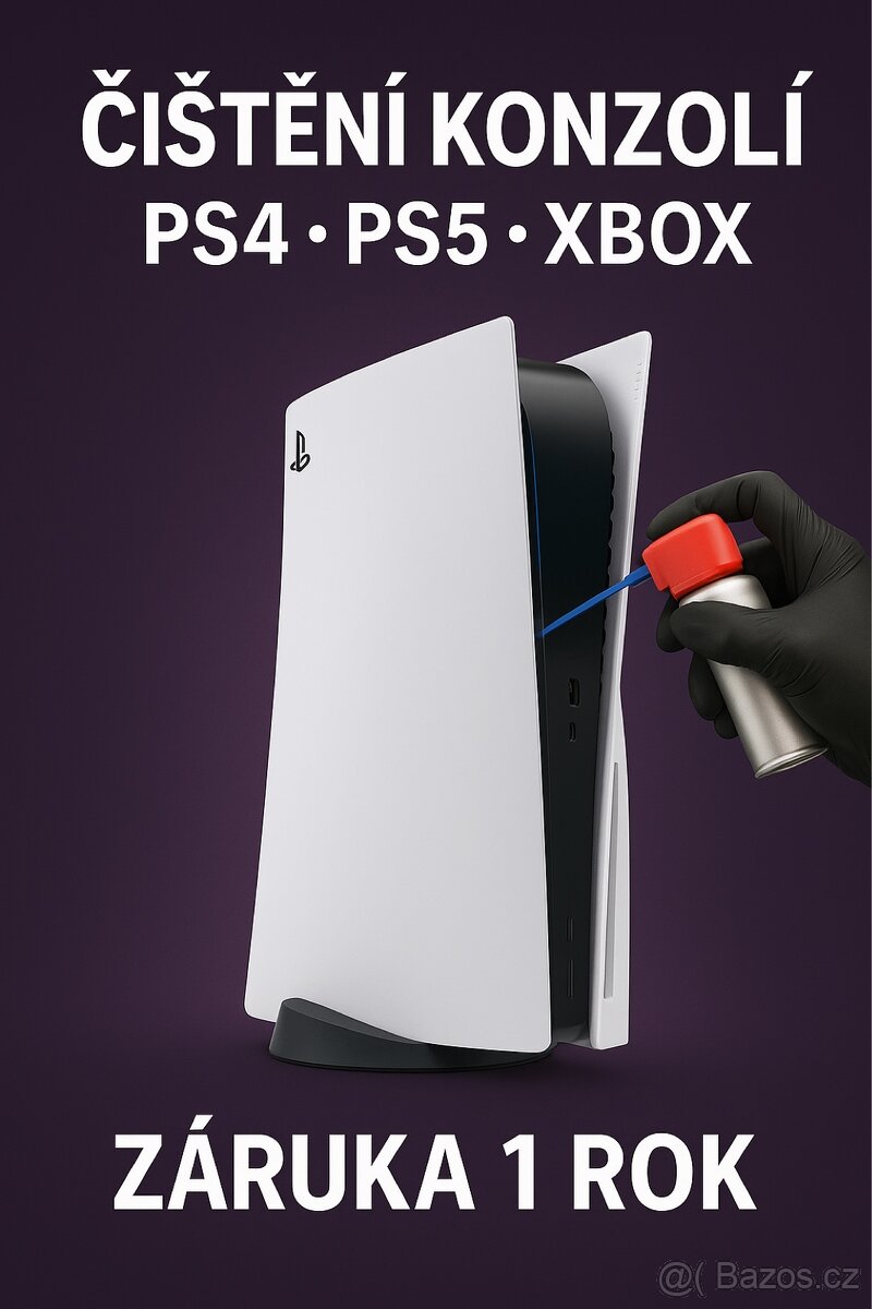 Čištění konzolí PS4 / PS5 / Xbox – Praha + celá ČR ✅
