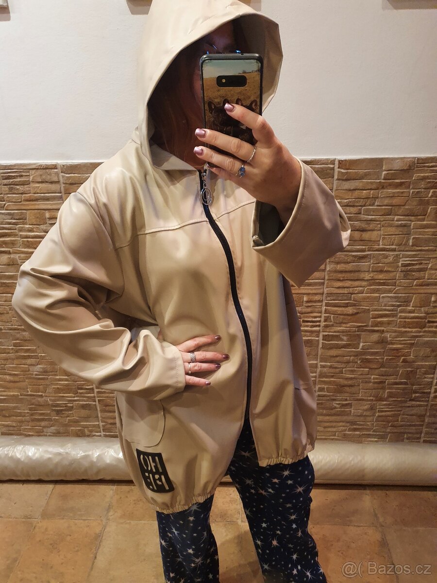 Nova znackova podzimni dlouha bezova bunda parka