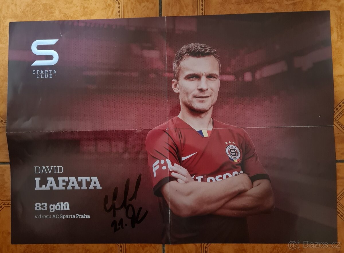AC SPARTA PRAHA rarity -  David Lafata plakát - podpis
