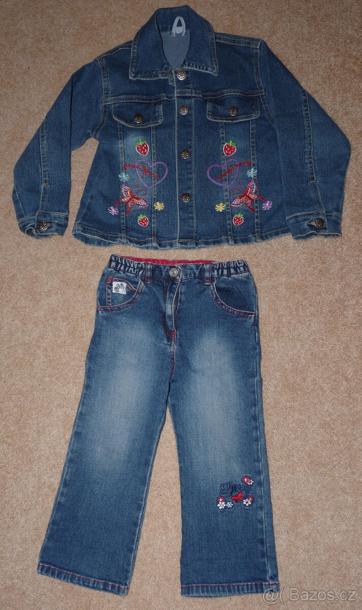 Džínová bunda a kalhoty vel. 98