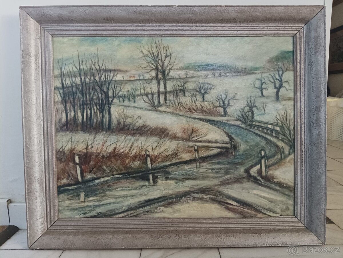 MARTA BENEŠOVÁ - BŘEHOVÁ OBRAZ OLEJ NA DESCE