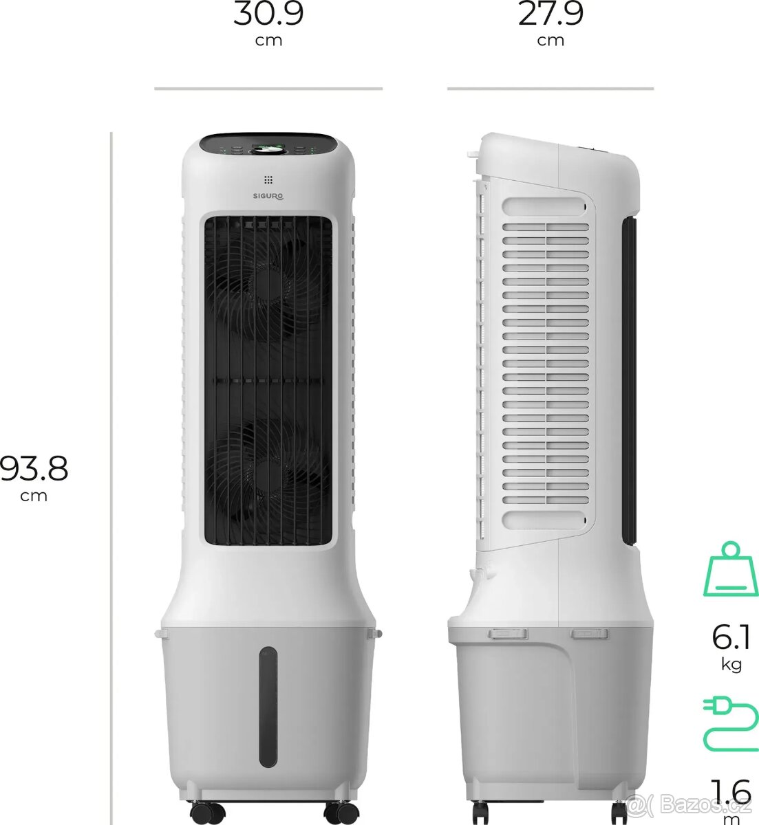 Ochlazovač vzduchu Siguro FC-D100W Aura Tower WiFi