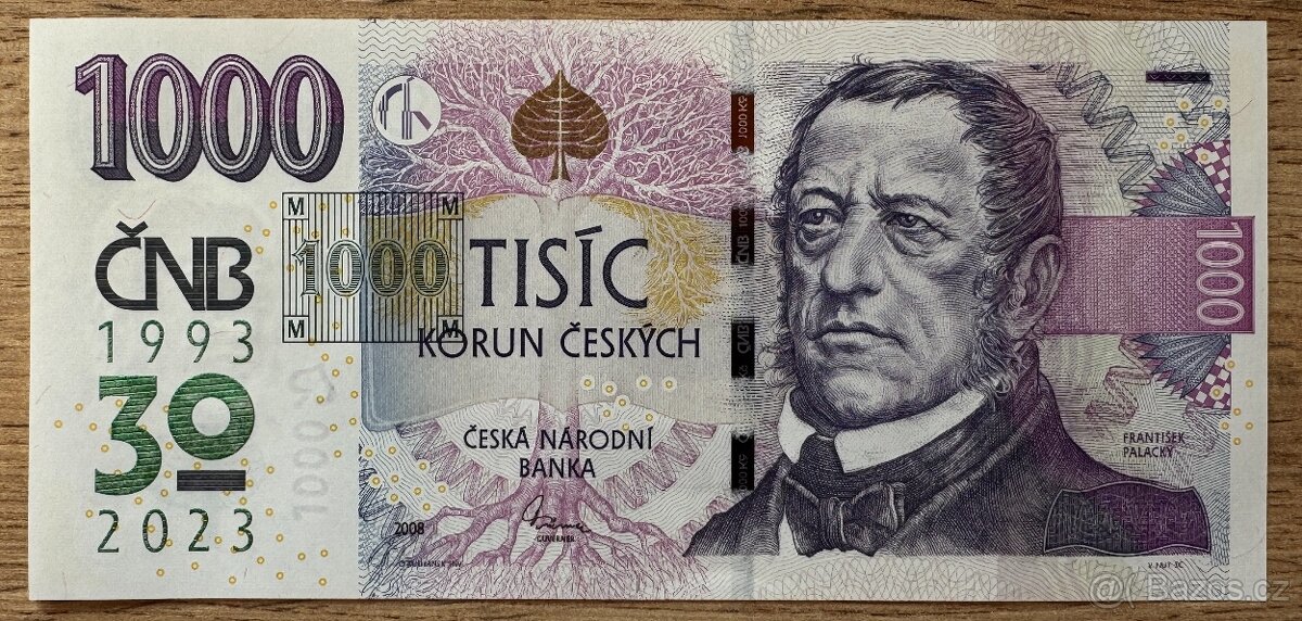 1000 Kč s přítiskem ČNB R13 000428