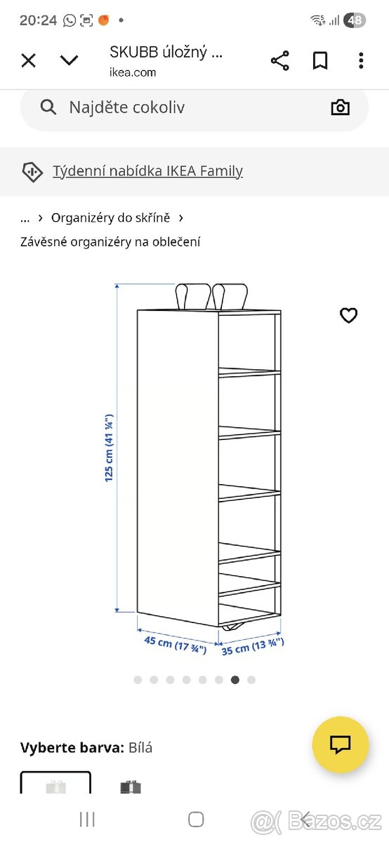 Věšák na oblečení Ikea