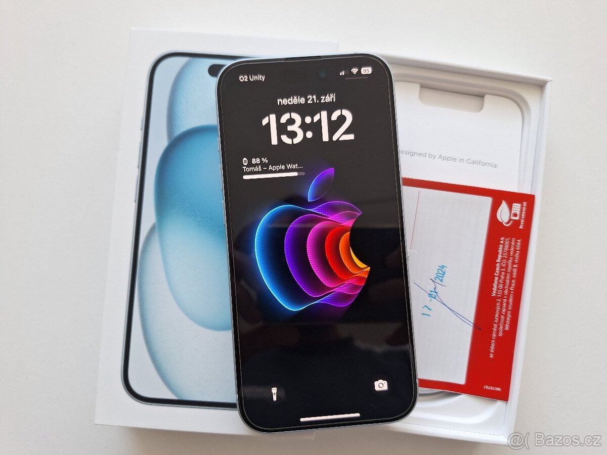 iPhone 15 256GB Blue záruka 17. 01. 2026