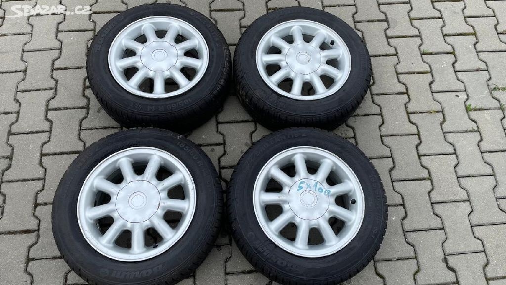 sada alu kol 185x60R14, 4x100, ET38, pasuje Seat, VW, číslo