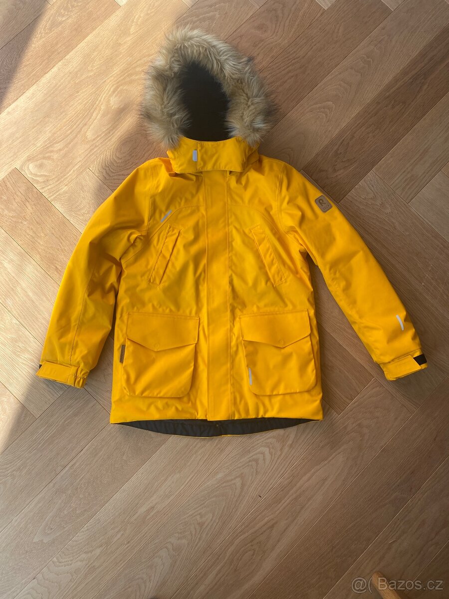 Dětský péřový membránový kabát Reima Serkku Warm Yellow 140